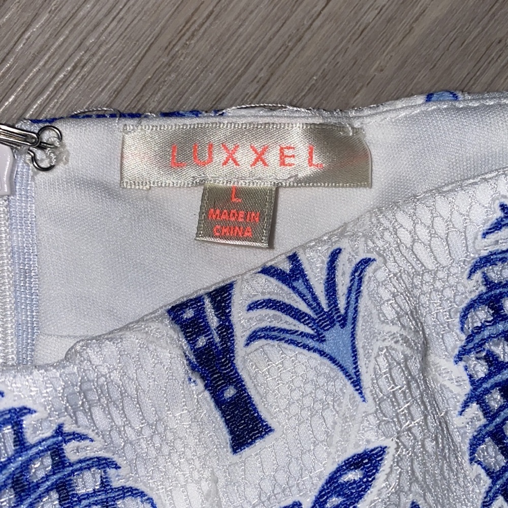 New Blue and White Tassled Romper Set by Luxxel - Picture 3 of 8